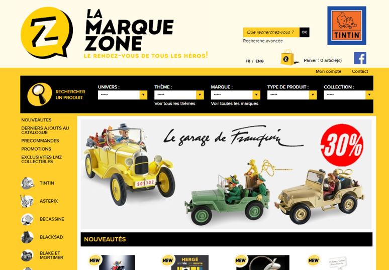 Aperçu Avant Refonte du site e-commerce La Marque Zone